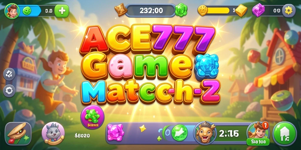 Tampilan seru dari gameplay ACE777 dengan tantangan Match-3.