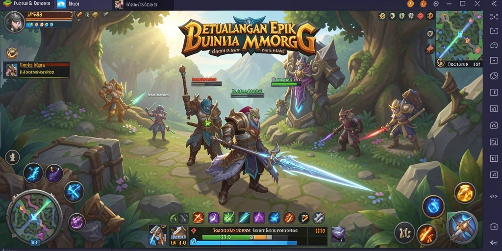 Tangkapan layar gameplay JPS88 yang menampilkan fitur pertarungan MMORPG.