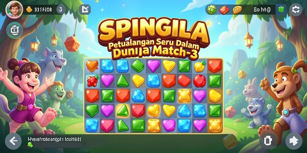 Tampilan layar permainan SPINGILA yang penuh warna dan menarik.